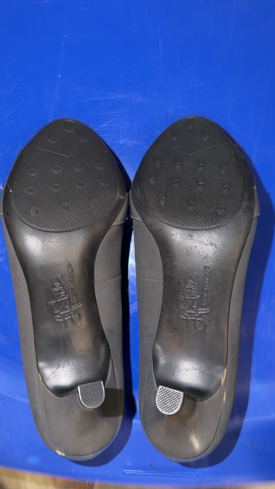 LifeStride Gray Patent Kitten Heel Pumps Women’s Size 8M Man Made Slip On