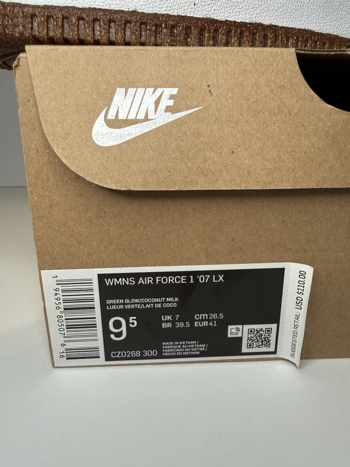 Nike Air Force 1 ’07 LX Happy Pineapple Green Glow Coconut Milk CZ0268-300