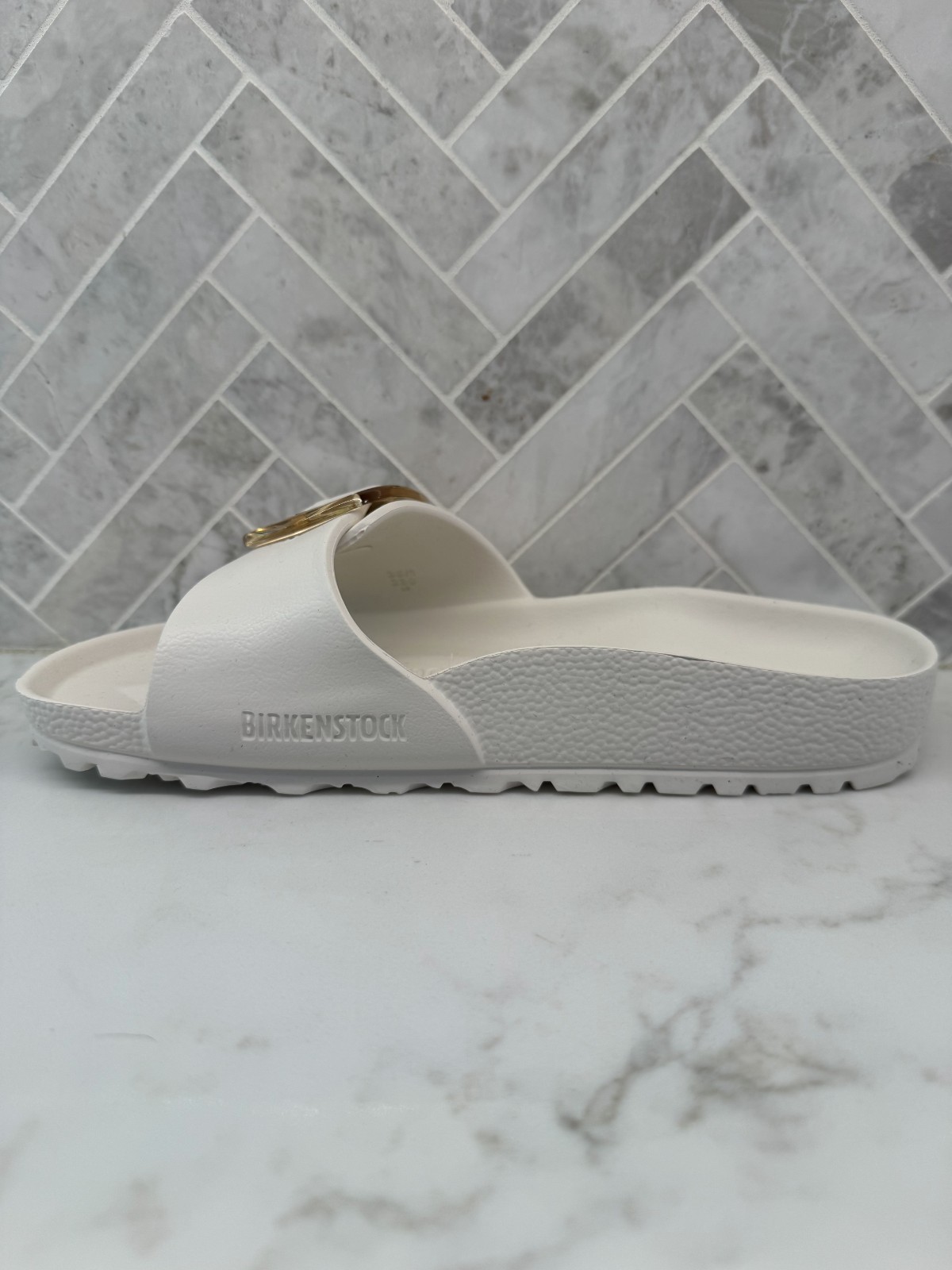 Birkenstock Madrid Big Buckle EVA Essentials Sandals Womens 5 36 Eggshell Slides