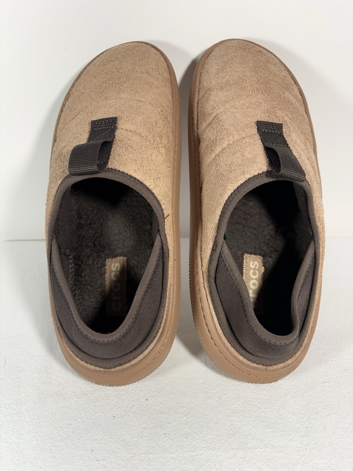 Unisex Crocs Milk Chocolate/Brown Vegan Suede Moc Size 9 Men/11 Women