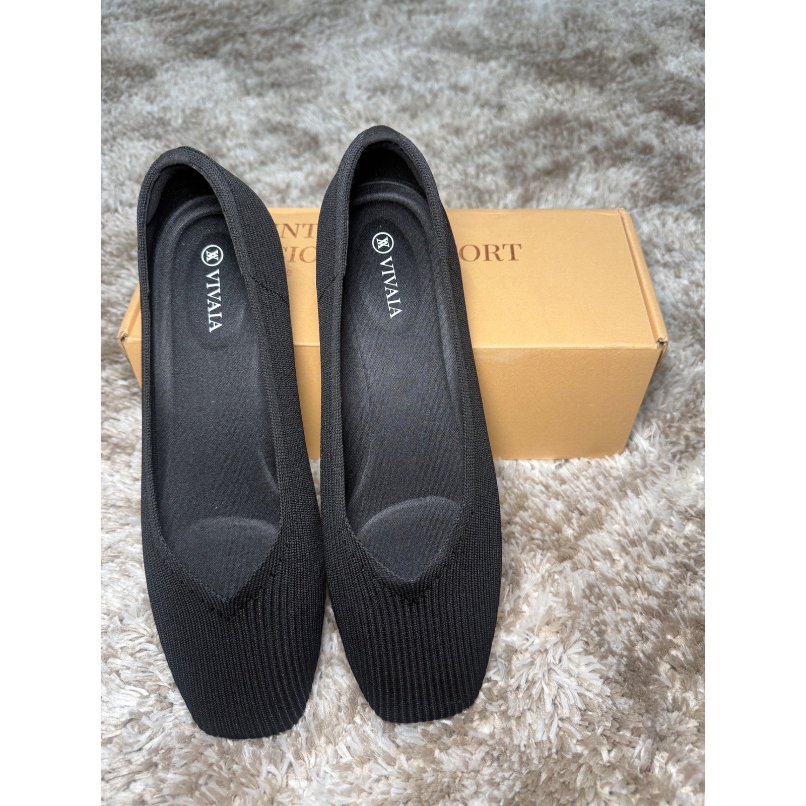 VIVAIA Square-Toe V-Cut Flats (Margot™ 2.0) EU 36/ US 5.5-6