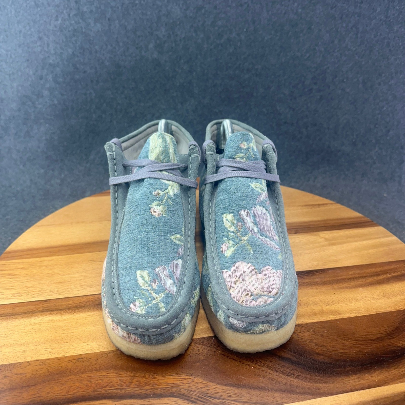 Clarks Wallabee Womens 9 Green Floral Tapestry Crepe Sole Boots 26169842