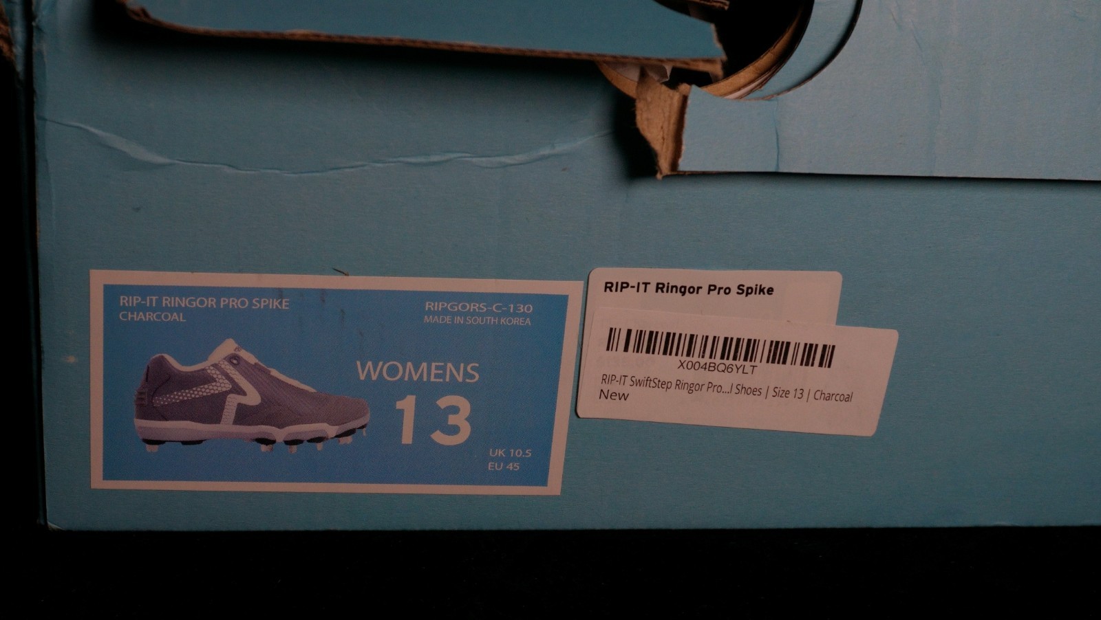 Rip-It Ringor Pro Spike Softball Sneakers Cleats Charcoal Women’s Size 13 (F6)