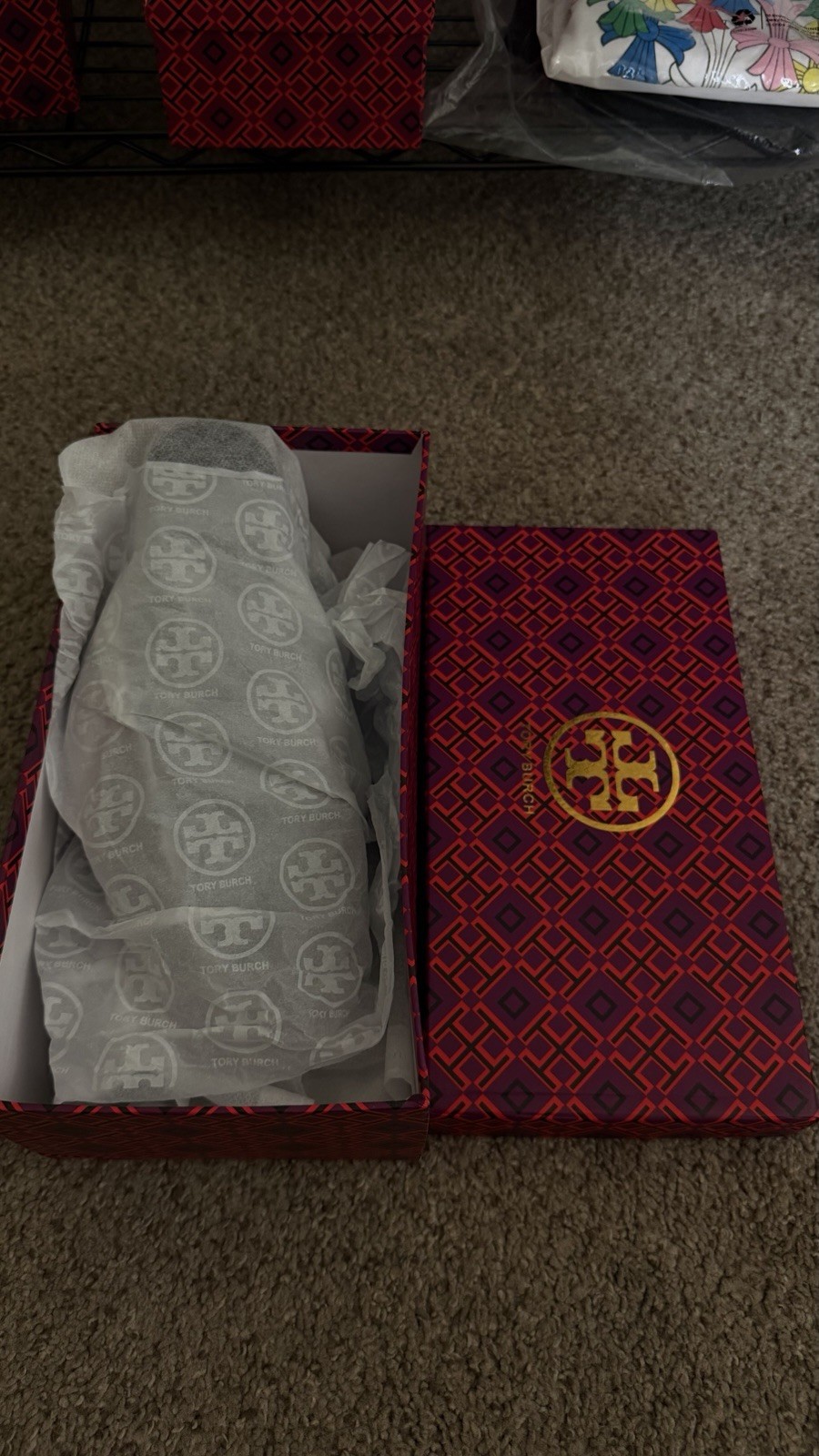 Tory Burch Women’s Black Leather Thong Sandals Logo Slip-On Size 7.5