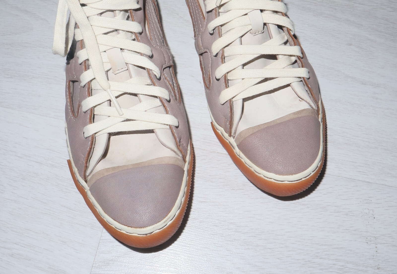 PUMA x ALEXANDER MCQUEEN Womens High Leather Sneakers Shoes Size EU36 US5