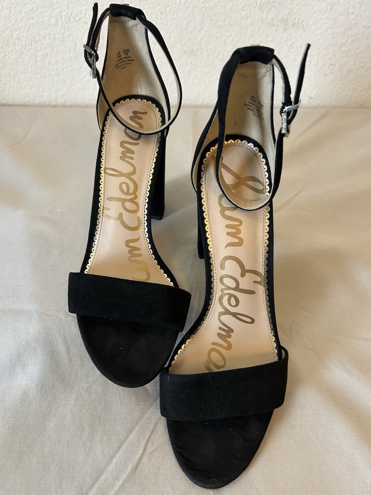 Women’s Sam Edelman Yaro Line Black Chunky Heels Size 10