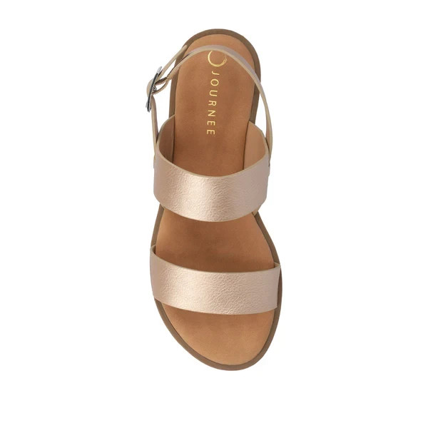 Journee Collection Lavine Women Buckle Sandals Champagne Size 6.5M New