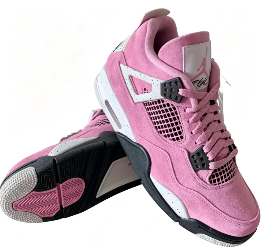Unisex Nike Air Jordan 4 «Orchid» Mid-Top Retro Basketball Shoes – Pink