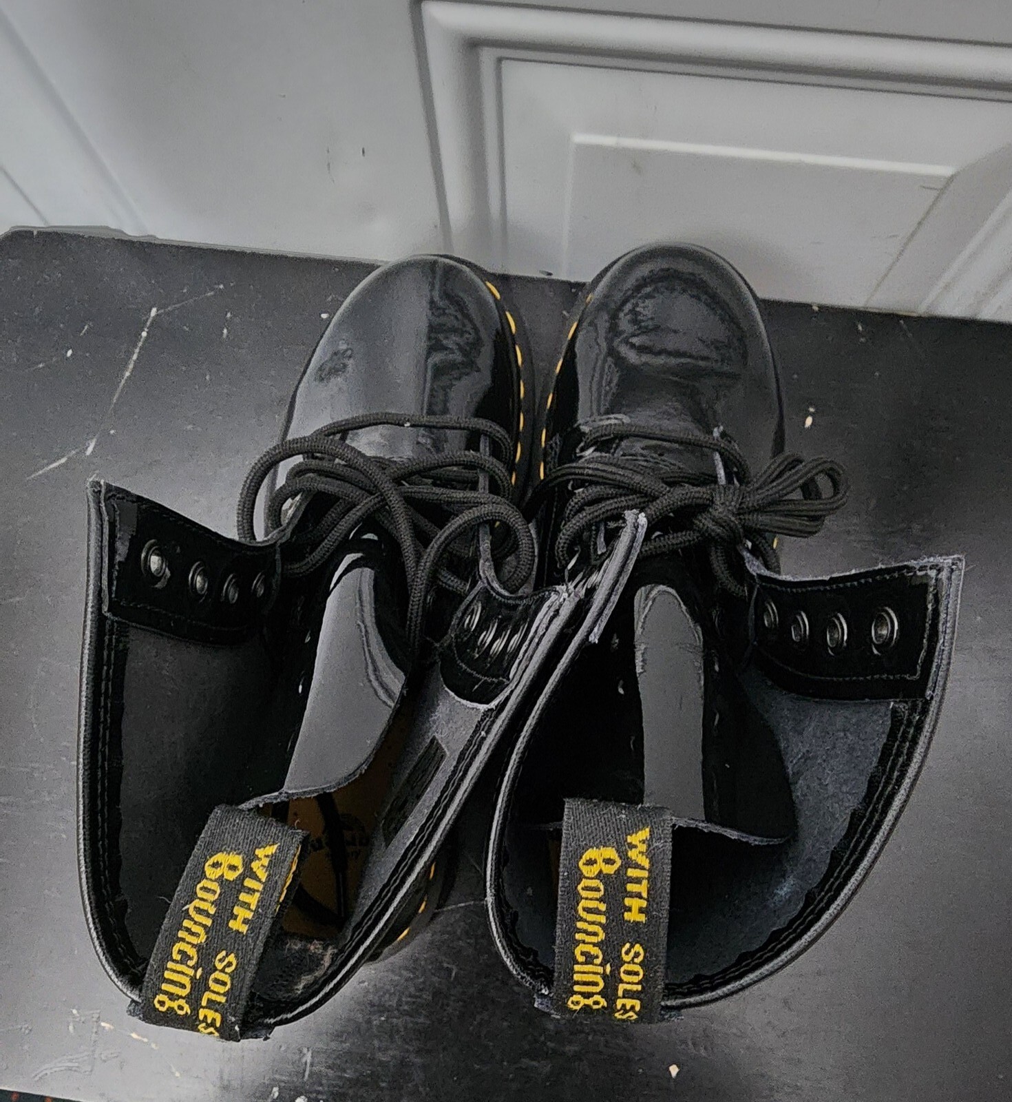 Dr. Martens 1460 Pascal Virginia Patent Leather Boots for Women, Size US 8