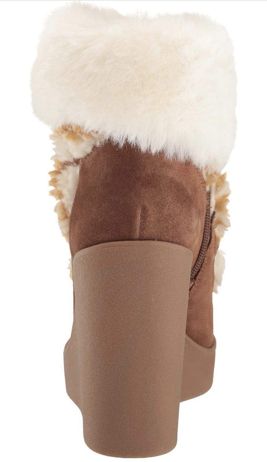 Jessica Simpson VERONA Suede Faux Fur Trim Wedge Platform Ankle Boots US 7
