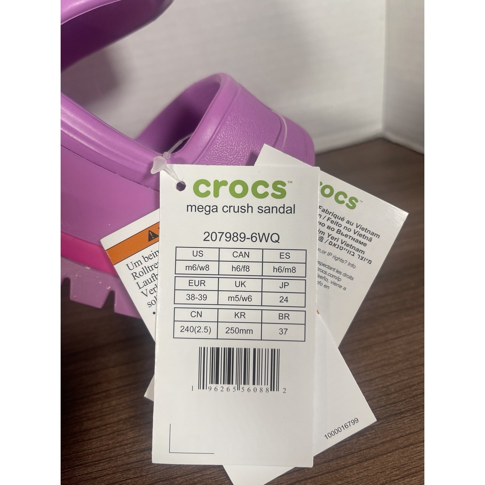 Crocs Mega Crush Platform Clog Sandal 207989-6wq Bubble Women’s 8/Men’s 6💗NWT