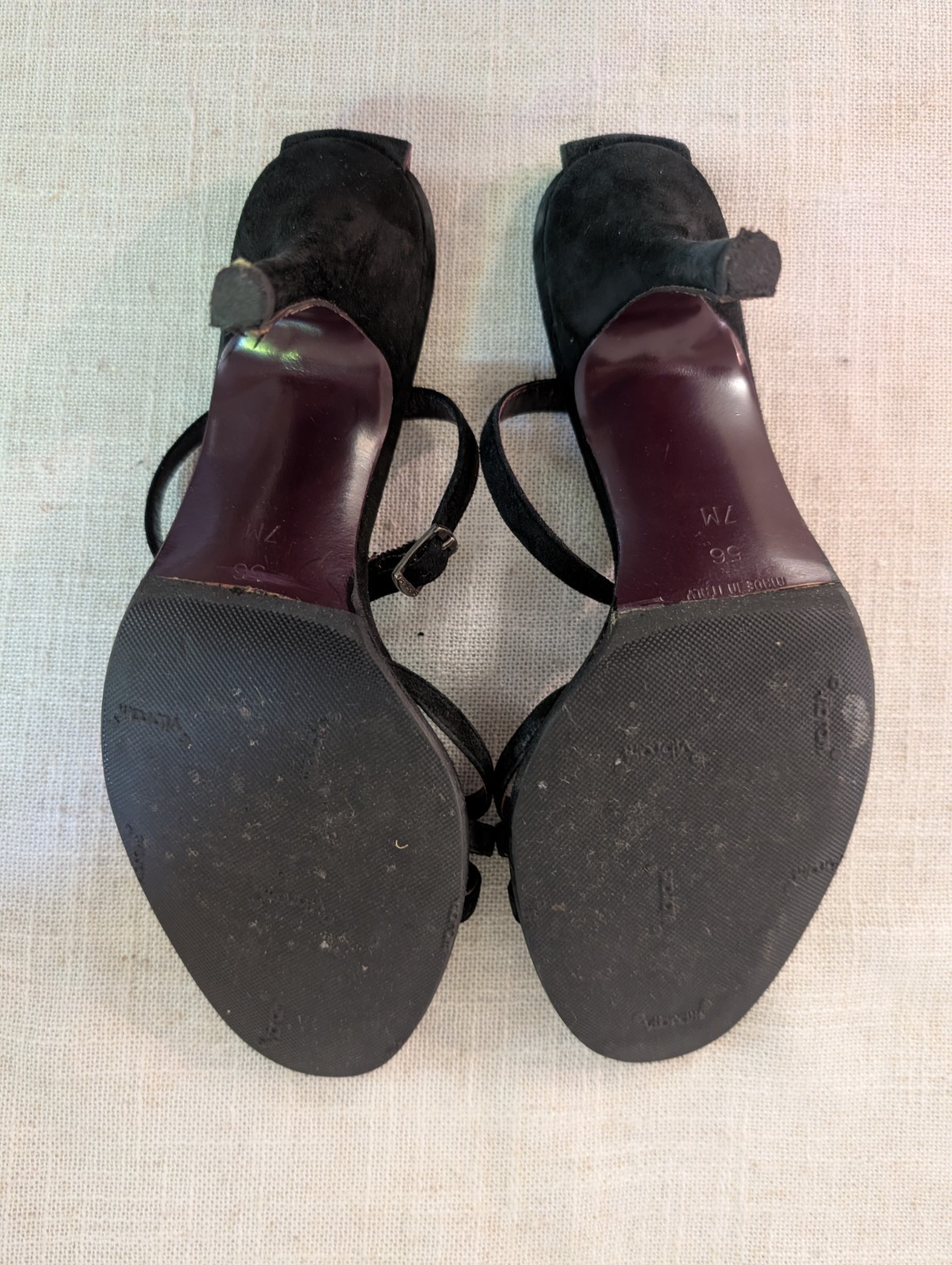 Via Spiga Heels Black Strappy Flower Studded Size 7 M