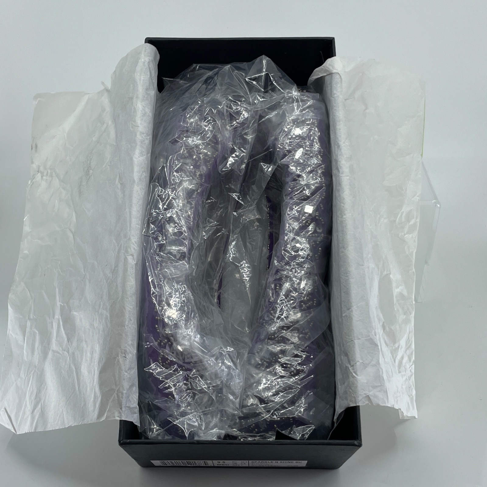 Kenneth Cole 9.5 Plum Purple Silver Sparkle & Shine Embellished Ballet Flats NEW