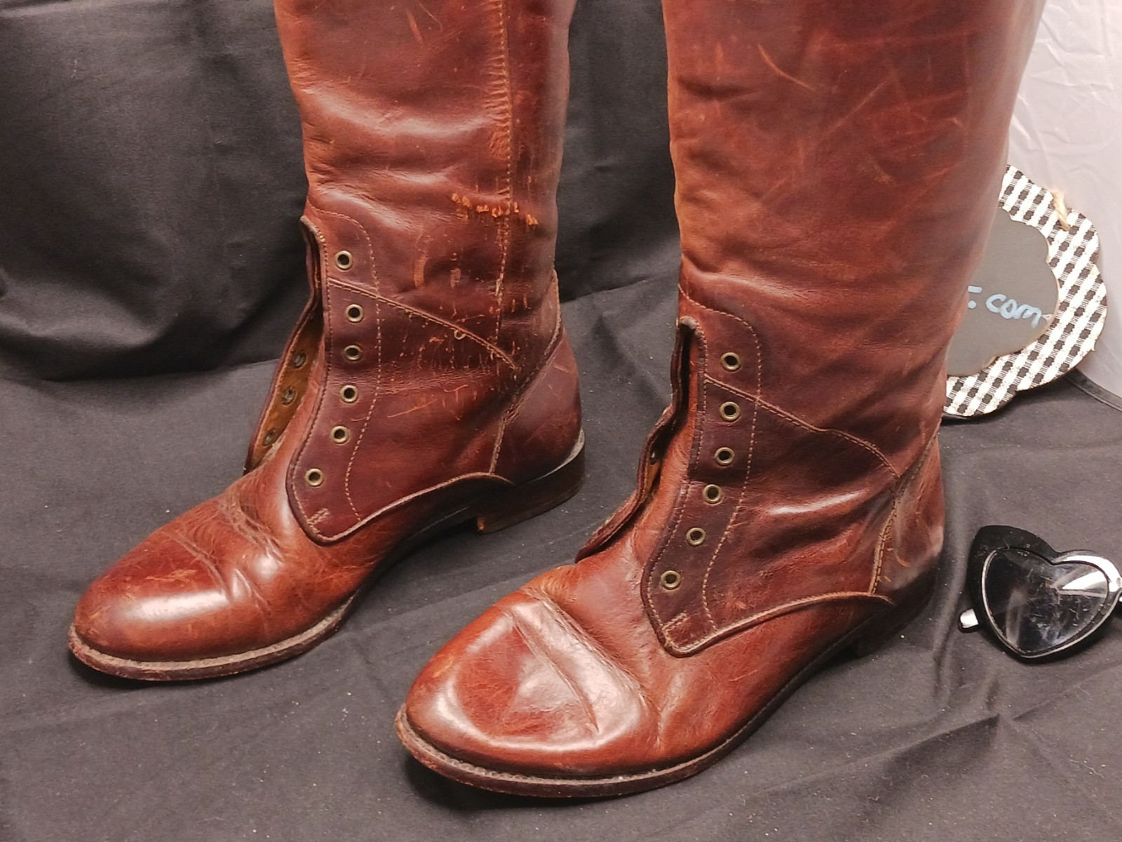Womens Unbranded Size 7B Tall Boots Brown Low Heel Made In Brazil