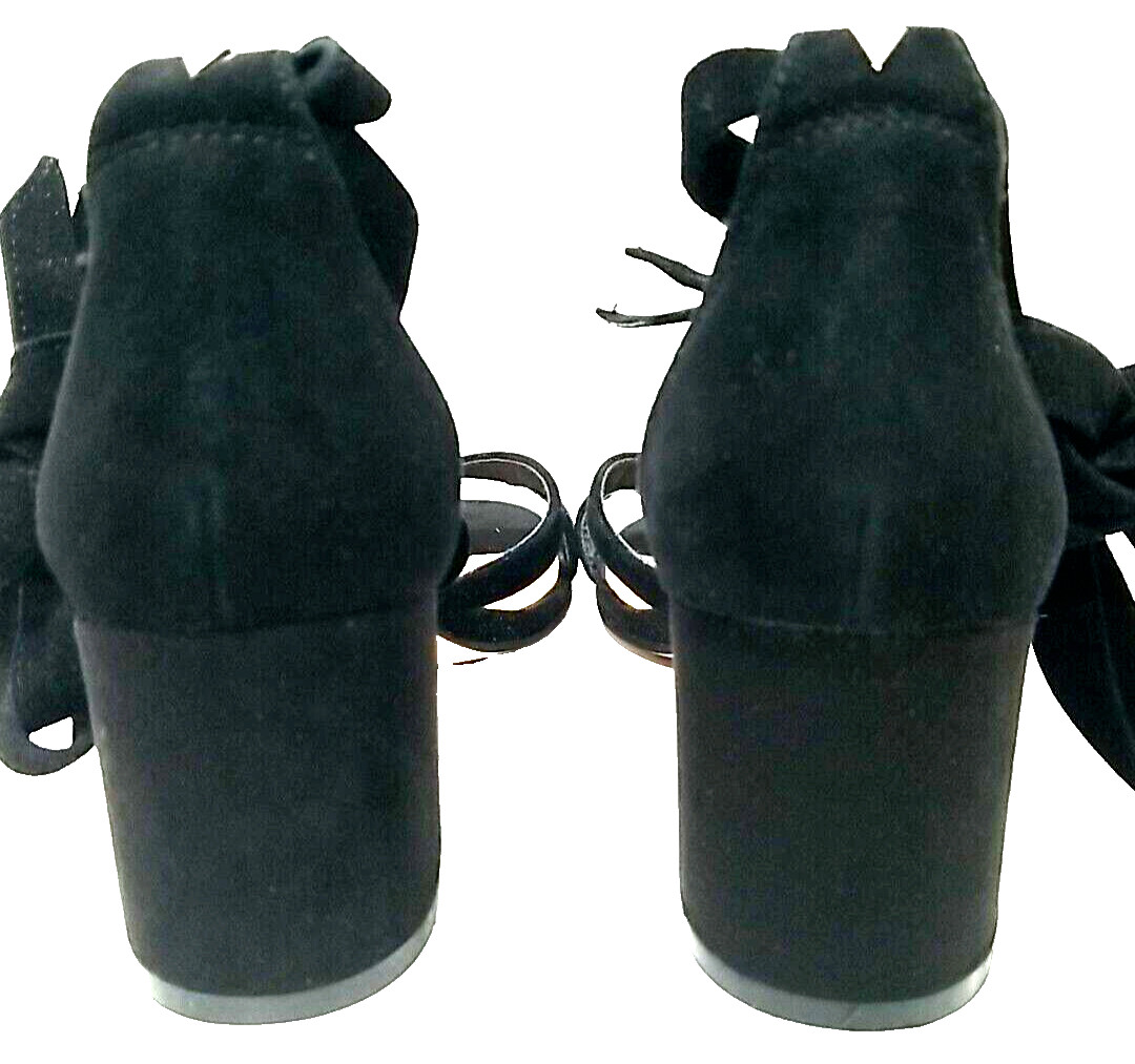 Sam Edelman Sheri Sandals Womens 7½ M Black Suede Leather Strappy Block Heel