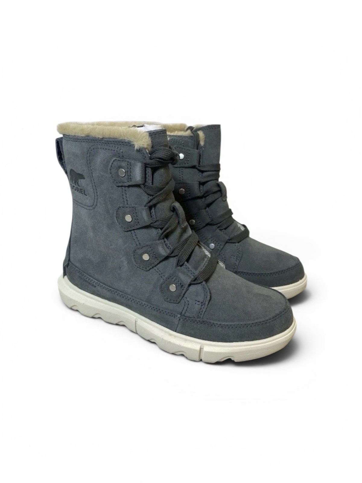 Sorel Womens Explorer II Joan Faux Fur Waterproof Boot Grill/fawn Sz 7 – NWB
