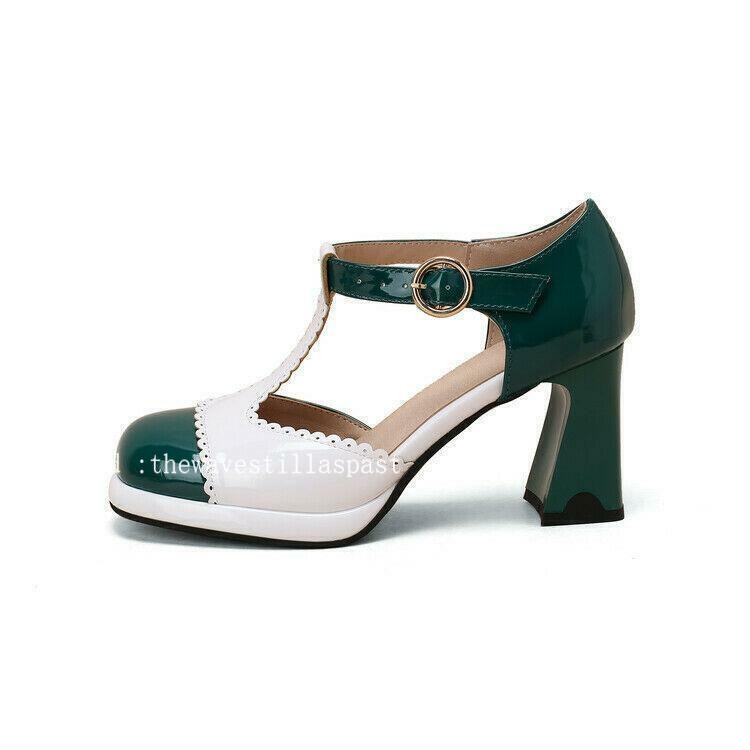 Chic Womens Color Splice Sandals Faux Leather T-strap Casual Dress Party Shoes