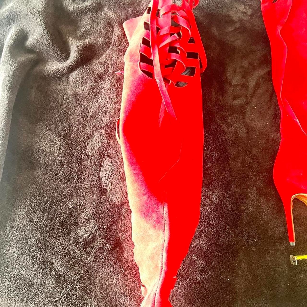 Red fashion boots size 9
