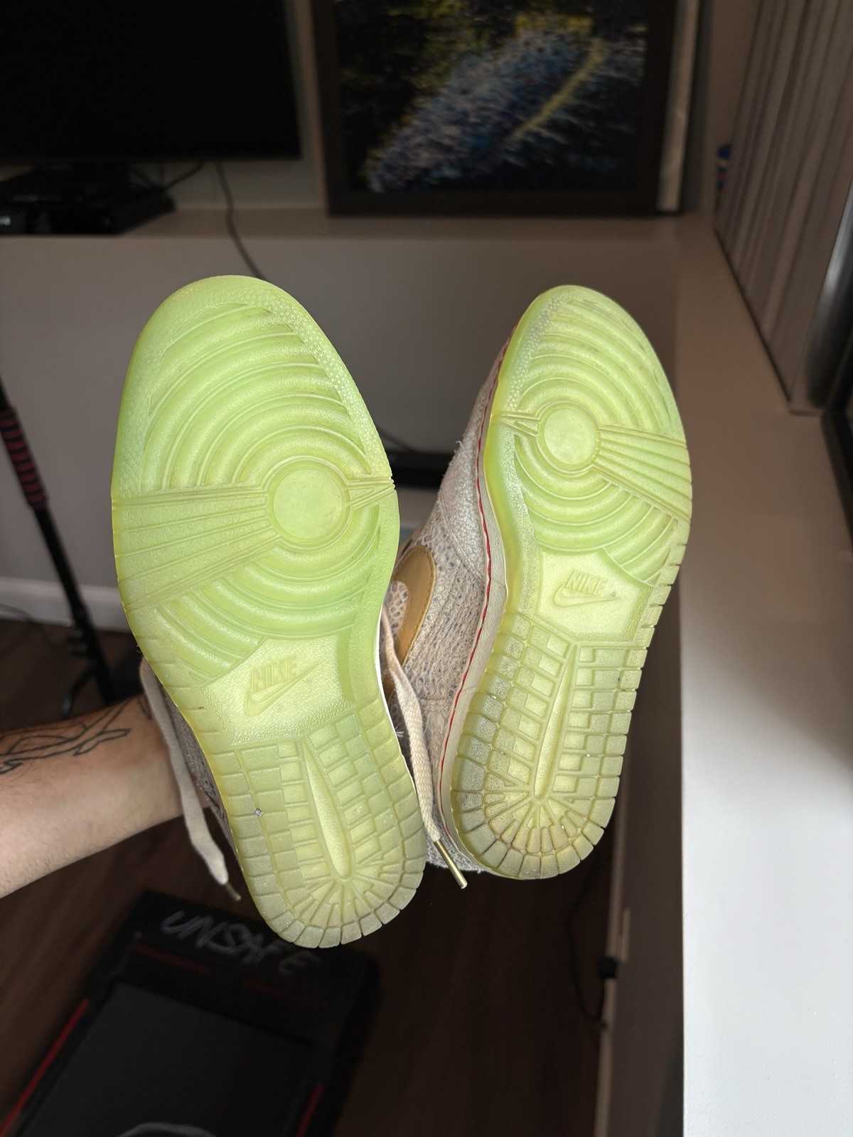 ‘Year of the Horse’ Nike Sky-Hi Dunk *rare* worn 2x – sea foam, grey, gold