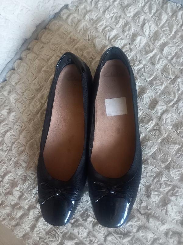 ladies clarks heels black synthetic leather 40