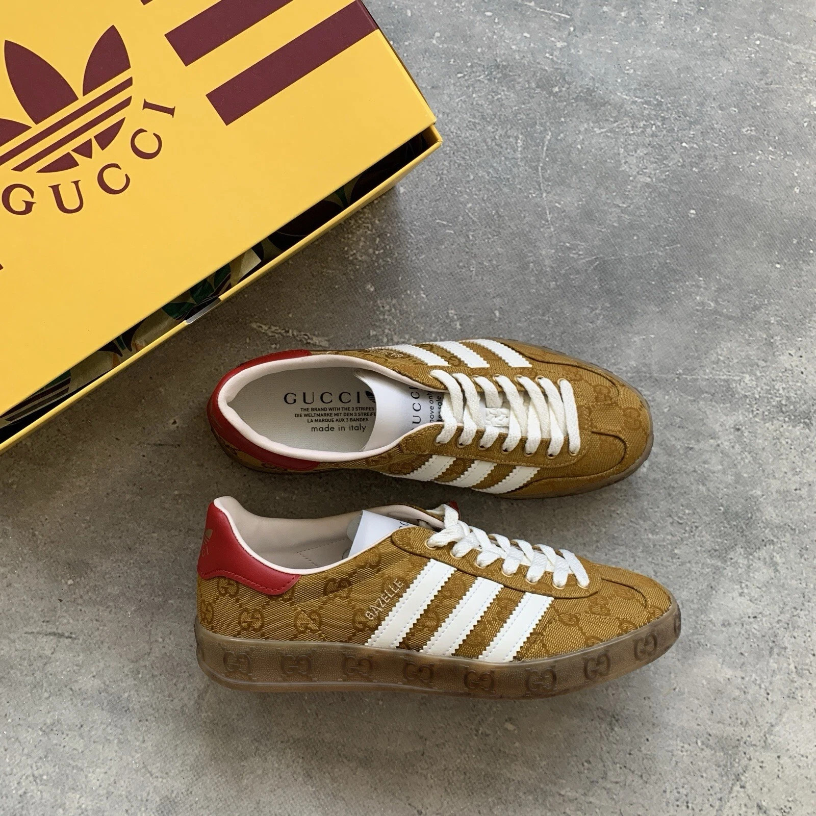 ADIDAS x GUCCI GAZELLE MONOGRAM WOMEN’S SHOES SIZE US 5 UK 3.5 EU 36