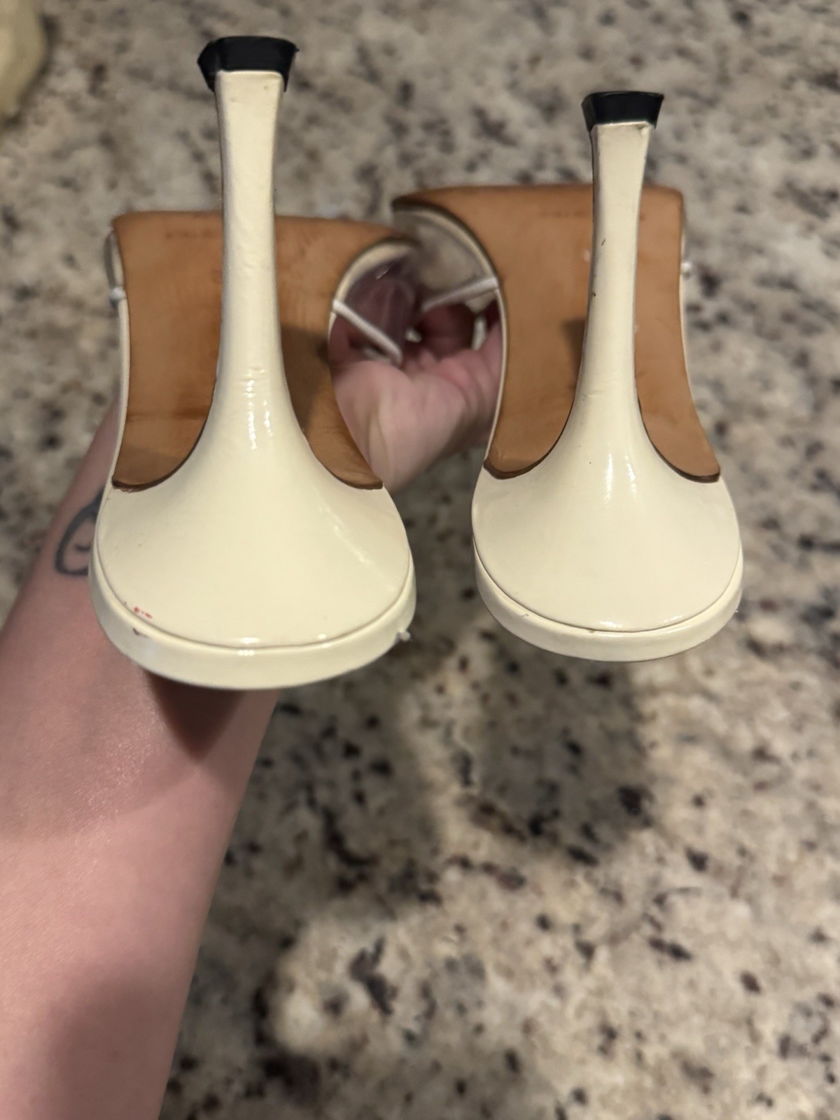Women’s Manolo Blahnik PVC Mule Heels Size 38 Vintage Designer Sandals Clear