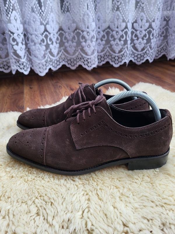 women navy boot heels brown suede 39 #483X