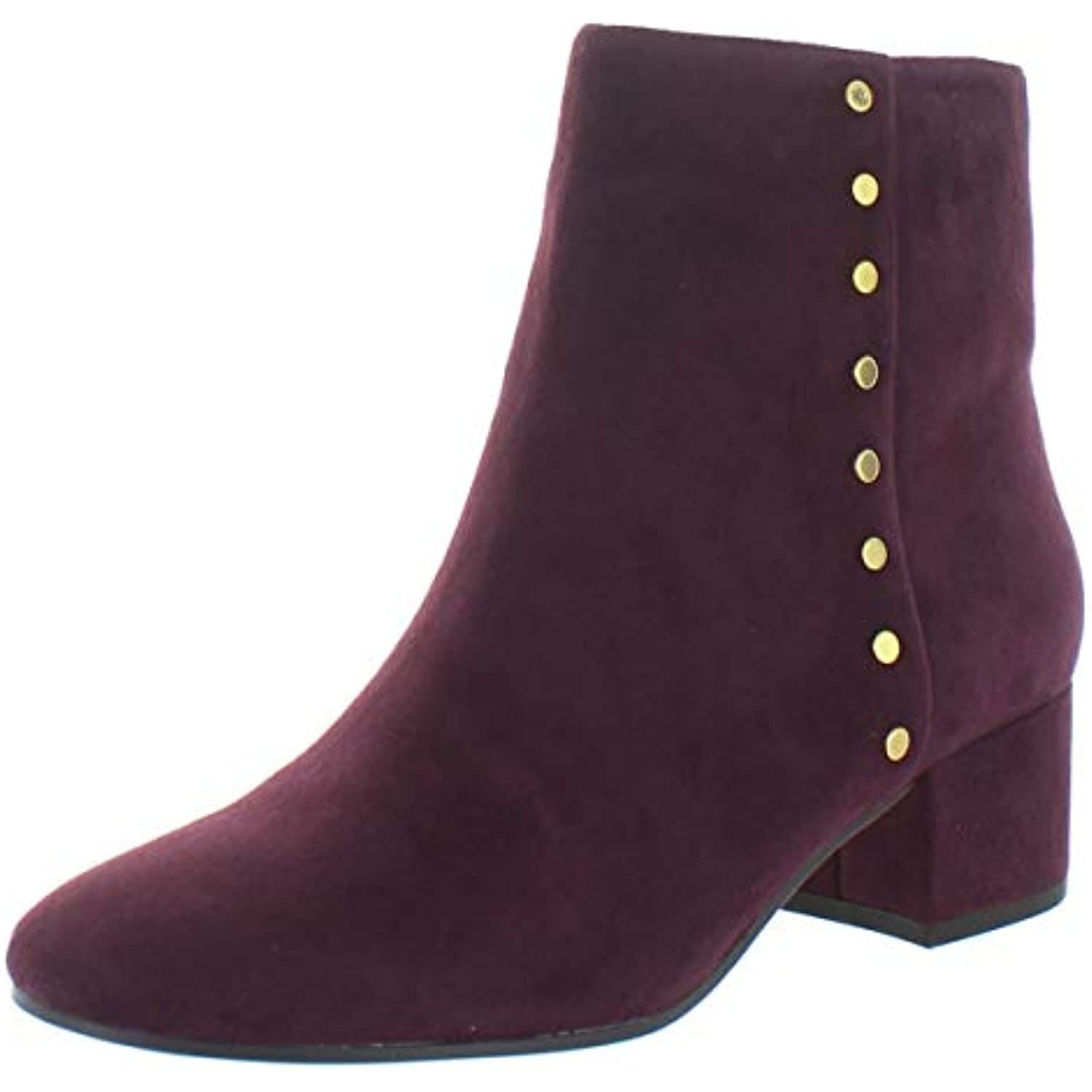 Lauren Ralph Lauren Womens Wharton Suede Ankle Boots Burgundy 8.5 Medium (B,M)