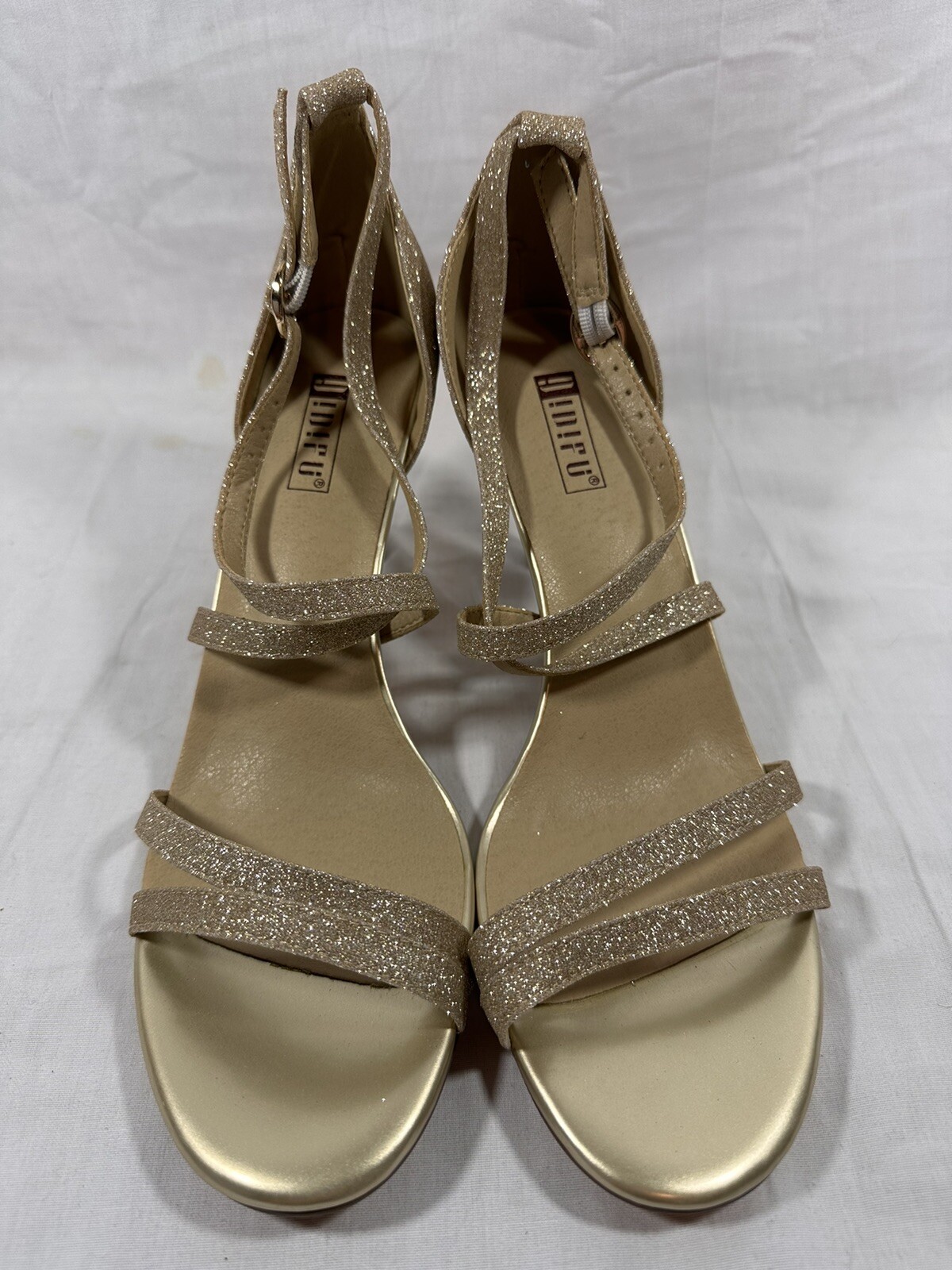 IDIFU Women IN3SILVIA Gold Glitter Heels Size 8.5