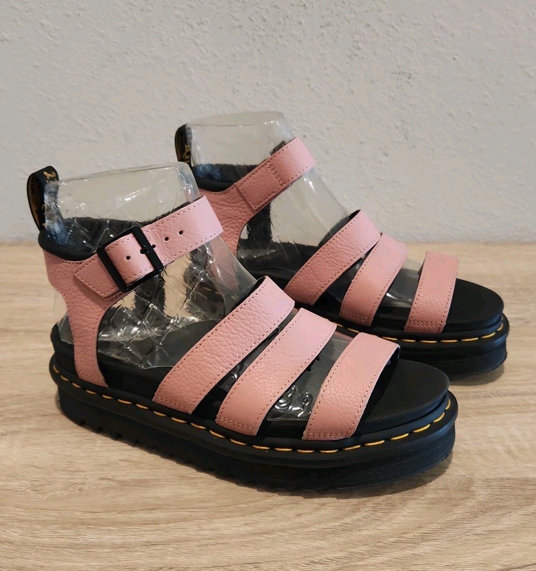 Dr. Martens Blaire Platform Sandals Womens Size 8 Pink Leather Straps