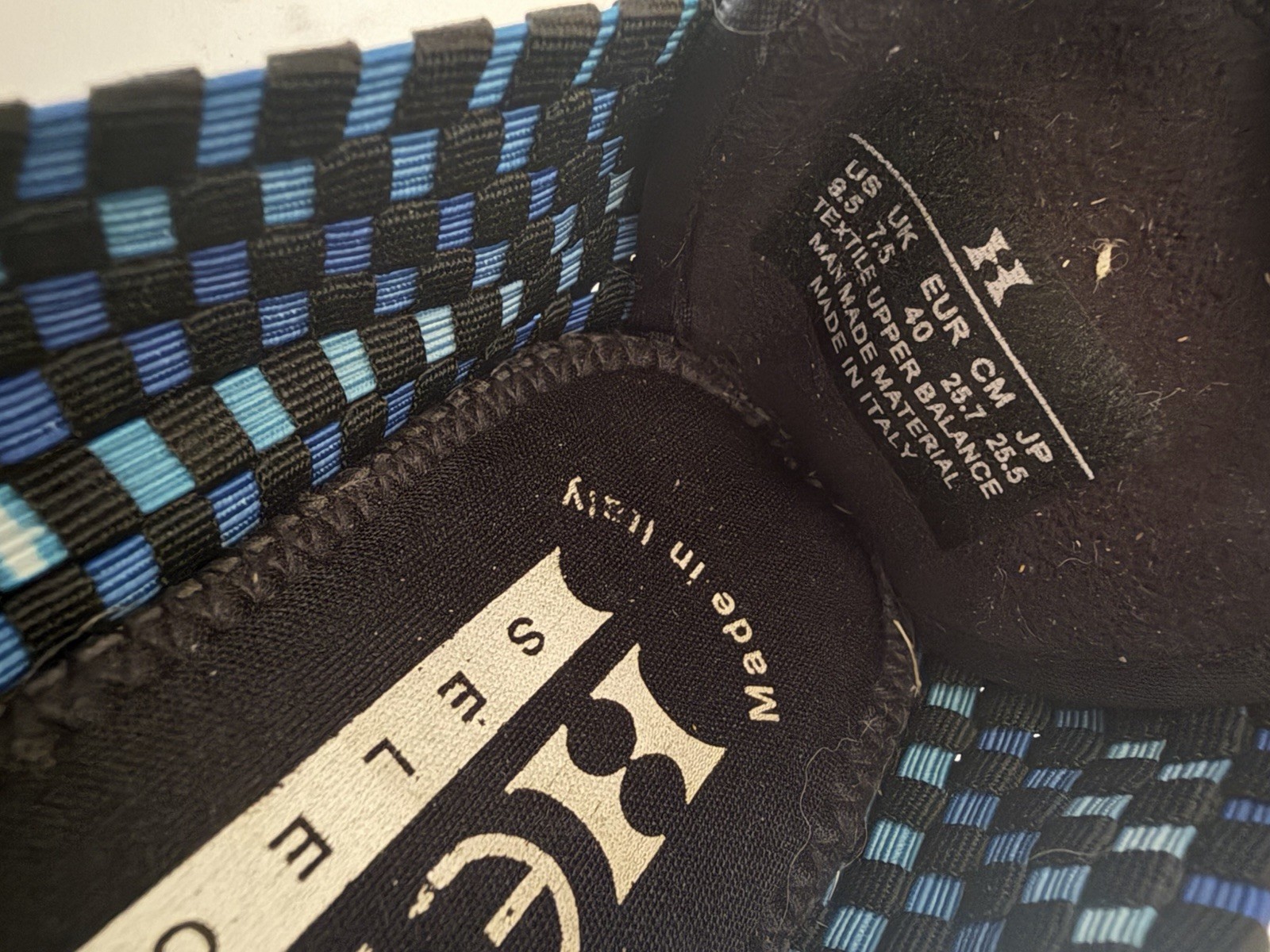 HEAL Select Made In Italy Blue Woven Elastic Comfort Flats Shoes Size 8.5 / 40