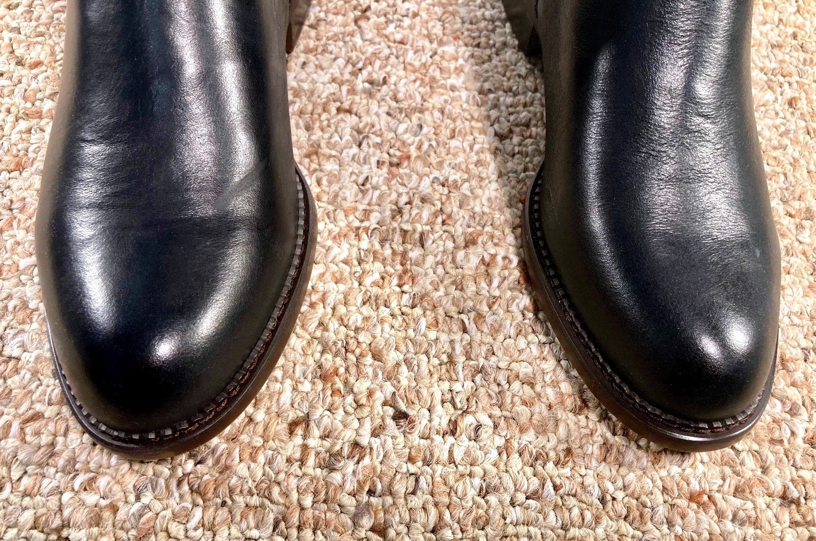 New Franco Sarto L-Haylie Black Leather Knee High Boots Women’s Size 9M