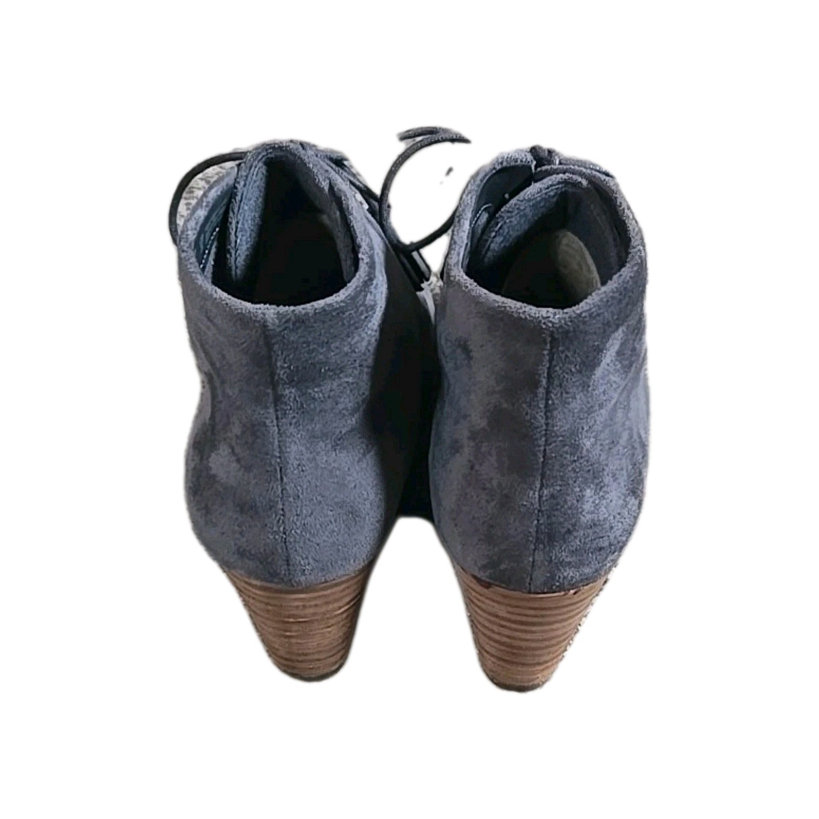 Wedge Boots Stucco Gray Suede Size 9W Wide Lace Up Boots Dr. Scholls Dakota
