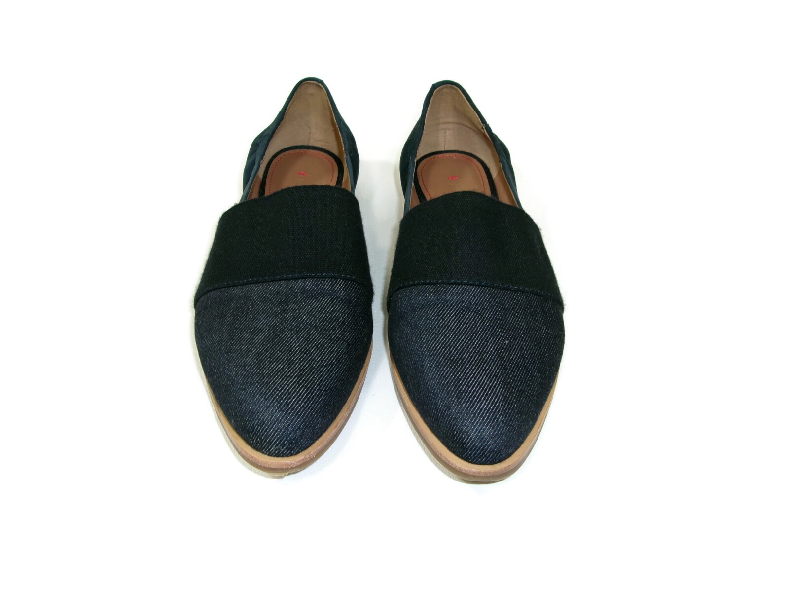 Womens ED Ellen Degeneres Karlin Suede & denim Textile Flats Blue Size 8 M