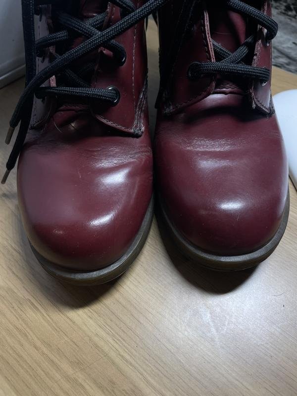 Women Dr Martens Boots Burgundy Leather 37 #3KED