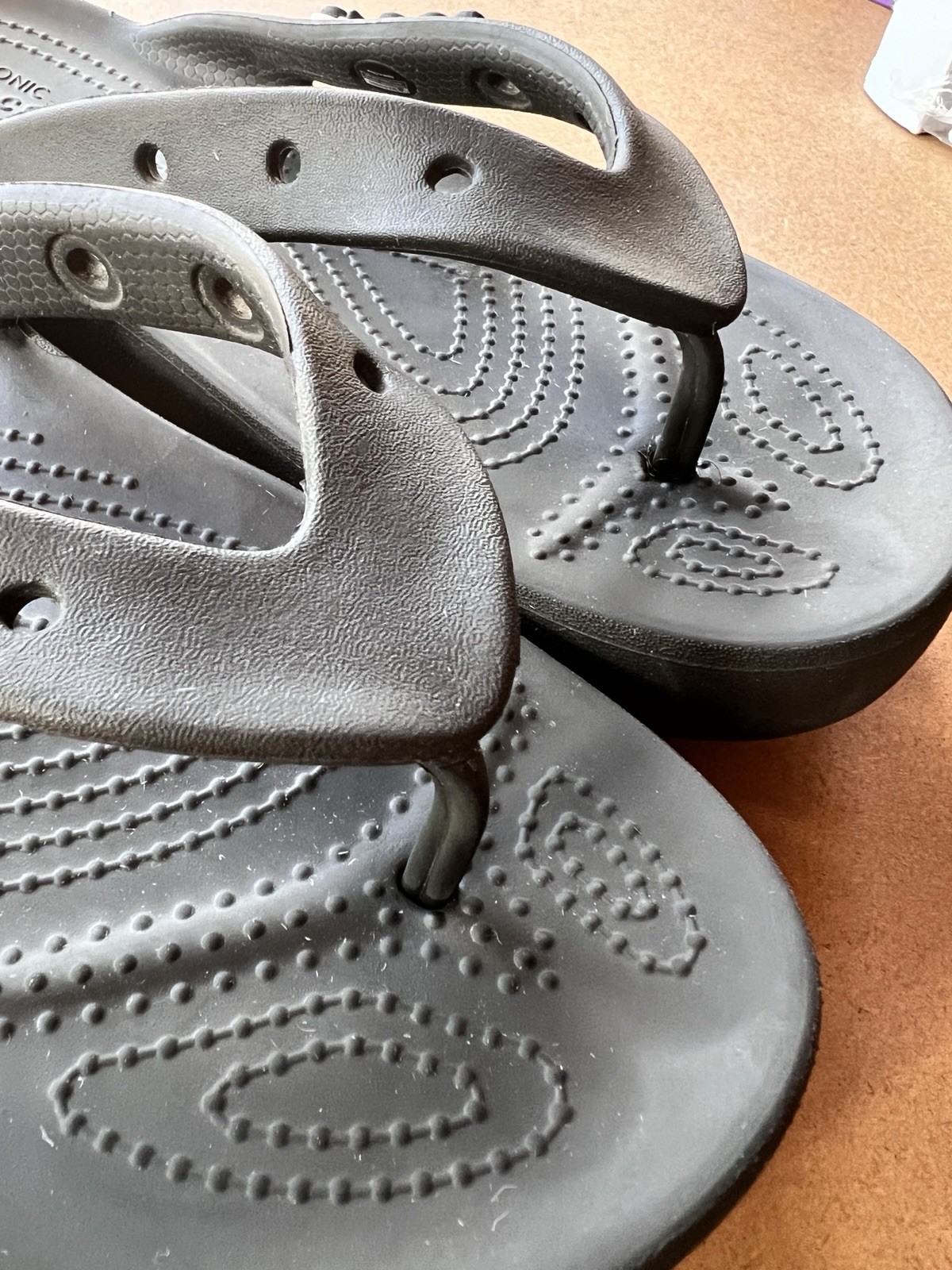 Crocs Bayaband Flip Flop Slip On Sandals Black Women 9 Summer Waterproof W/Logo