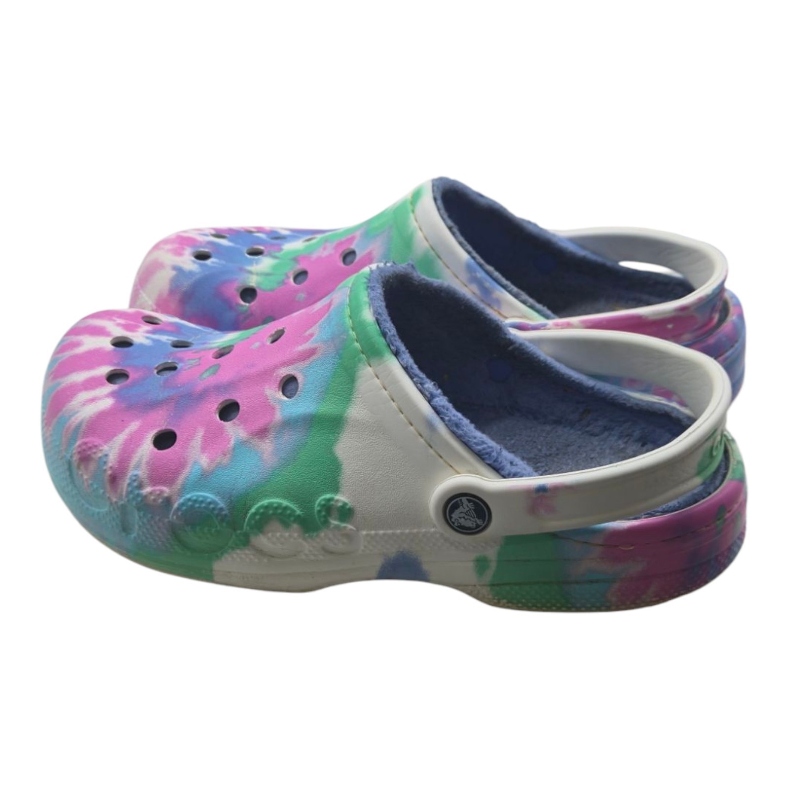 Crocs Shoes M8/W10 Baya Lined Tie dye Graphic Clog Pink Lemonade Dual Comfort