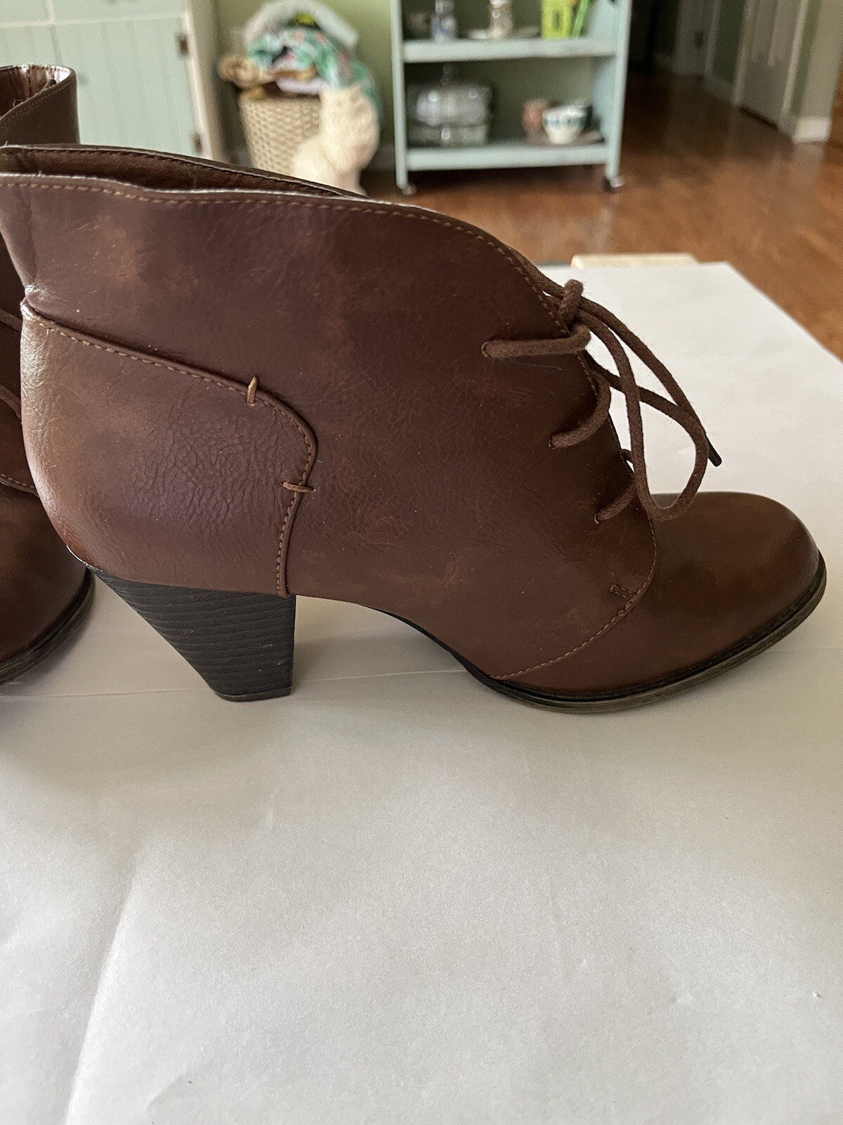 Sugar Women’s Lace Up 3″ Heel Ankle Boot Size 7 1/2 Brown Street Grunge Style