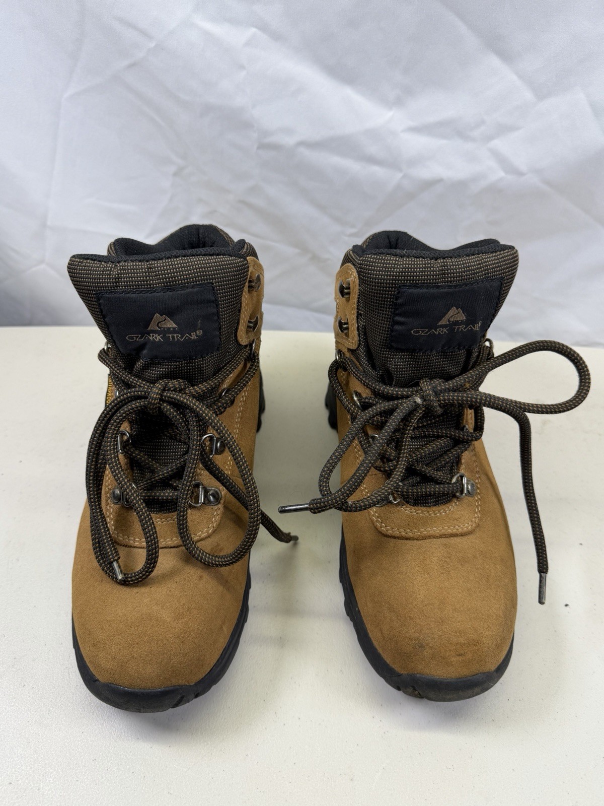 Ozark Trail Greta Tan Hiking Leather Waterproof Boots Brown Women’s Size 8