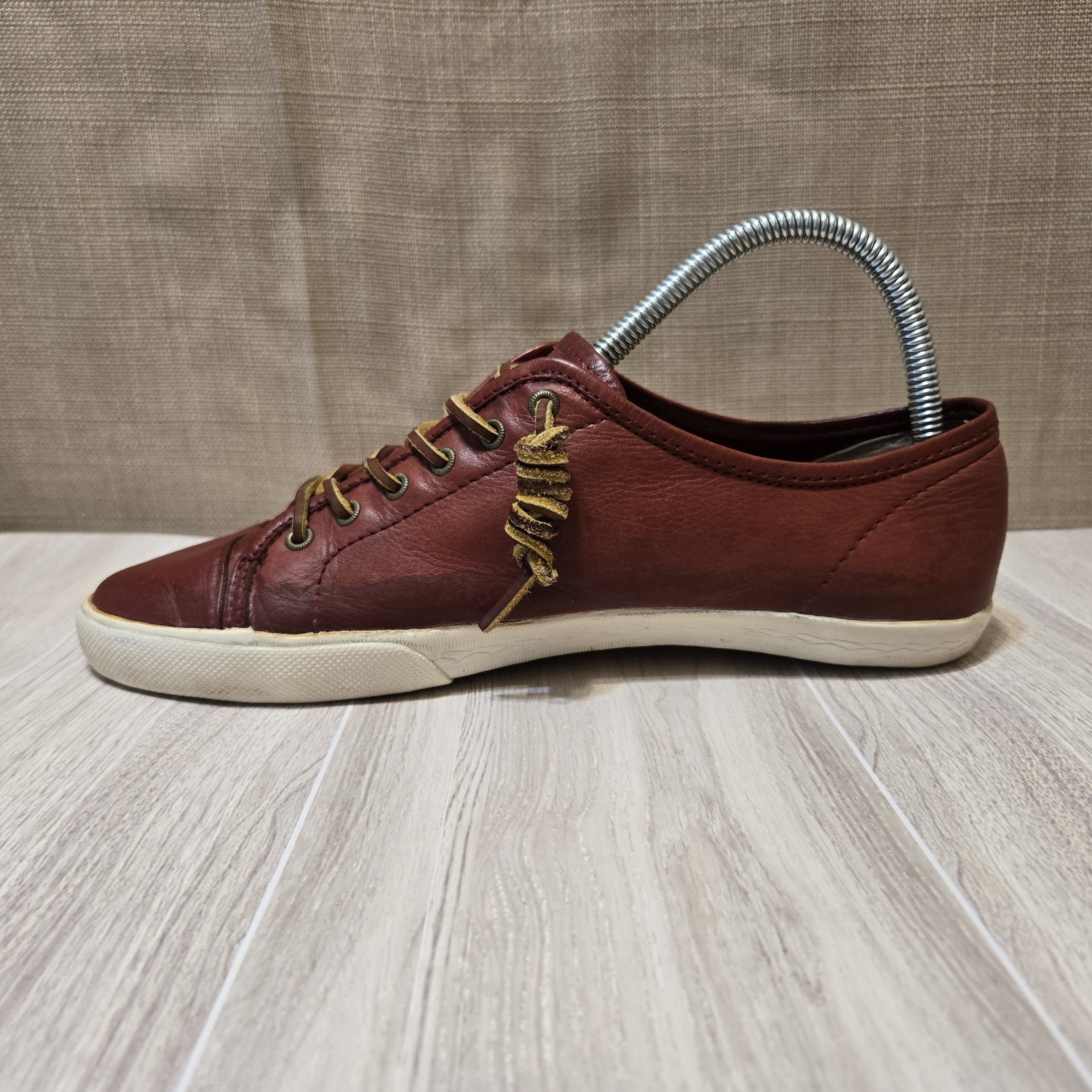 FRYE Bud Sneakers Womens 6M Red Leather Casual Lace Up Sneakers Shoes EUC