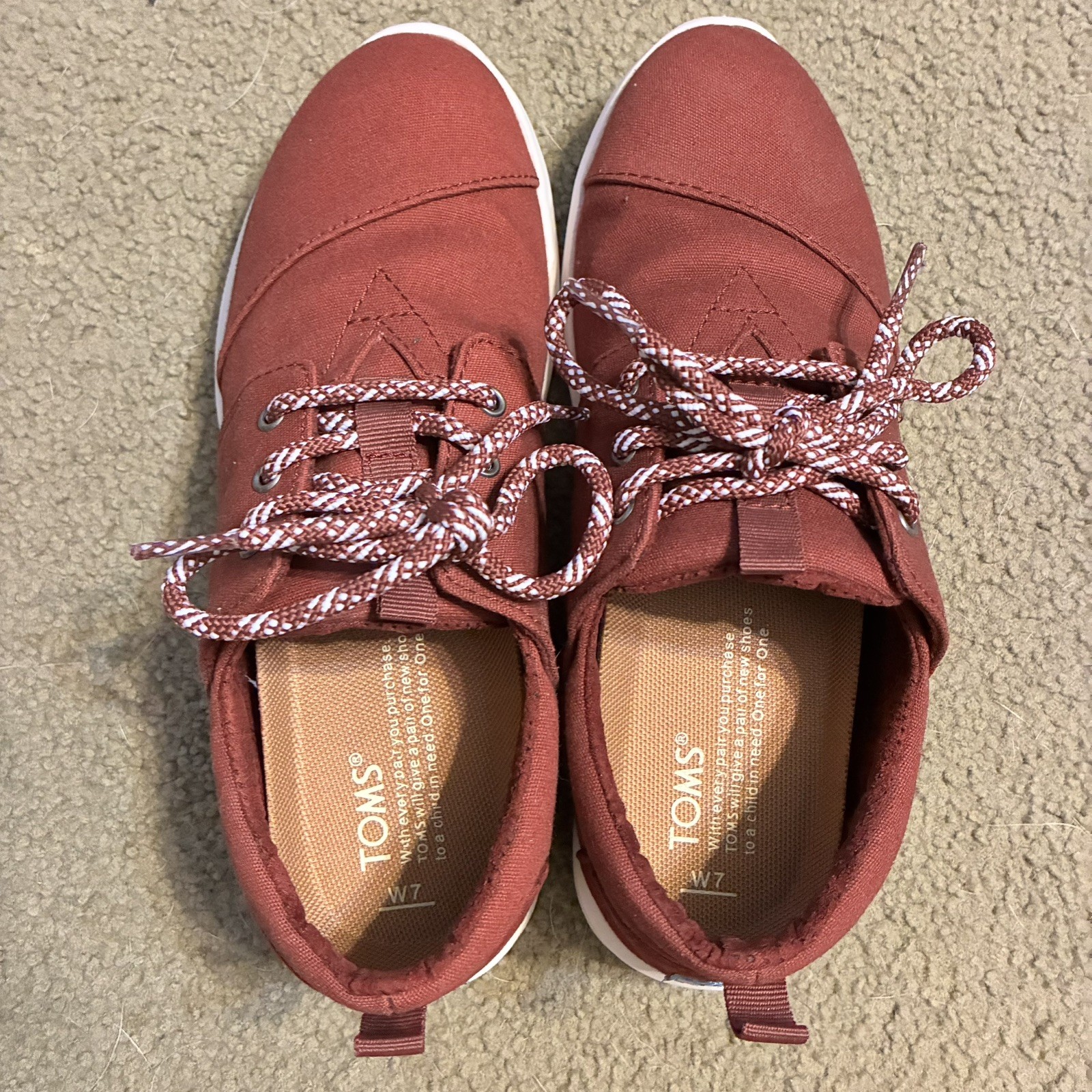 TOMS Del Rey Lace Up Women’s Size 7 Sneakers Casual Walking Tennis Shoes