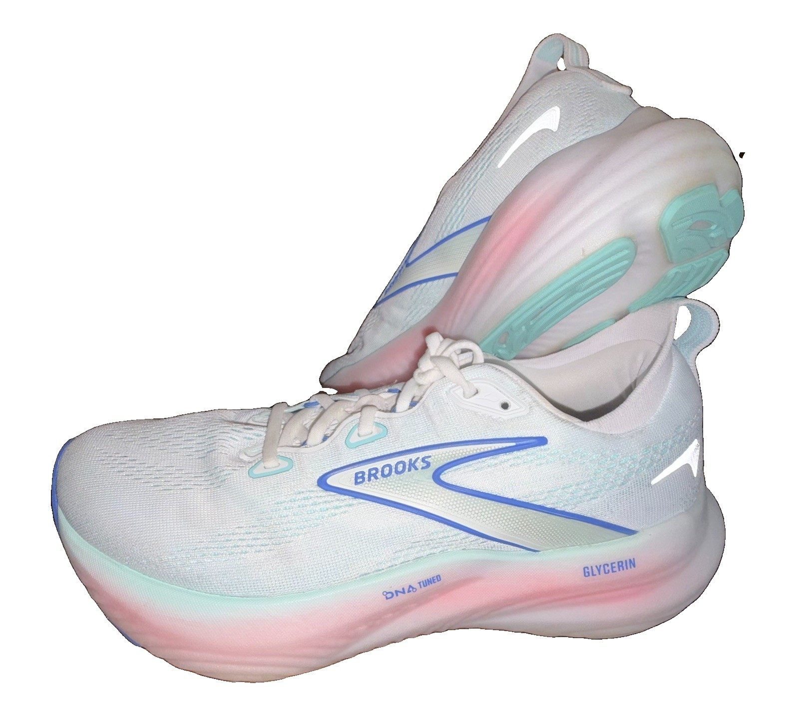 Brooks Glycerin 22 Women’s White Blue Pink Mesh Running 1204341B110