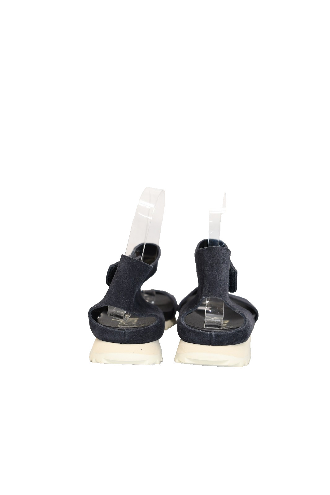$600 PEDRO GARCIA JARA NAVY SUEDE STRAP SAWTOOTH SOLE SANDAL 37 (DD3)