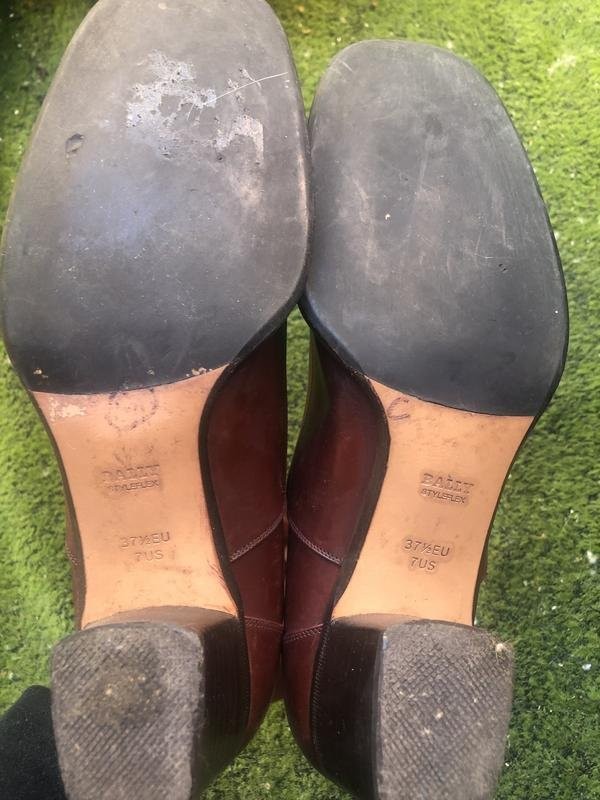 women bally heels brown leather 37.5
