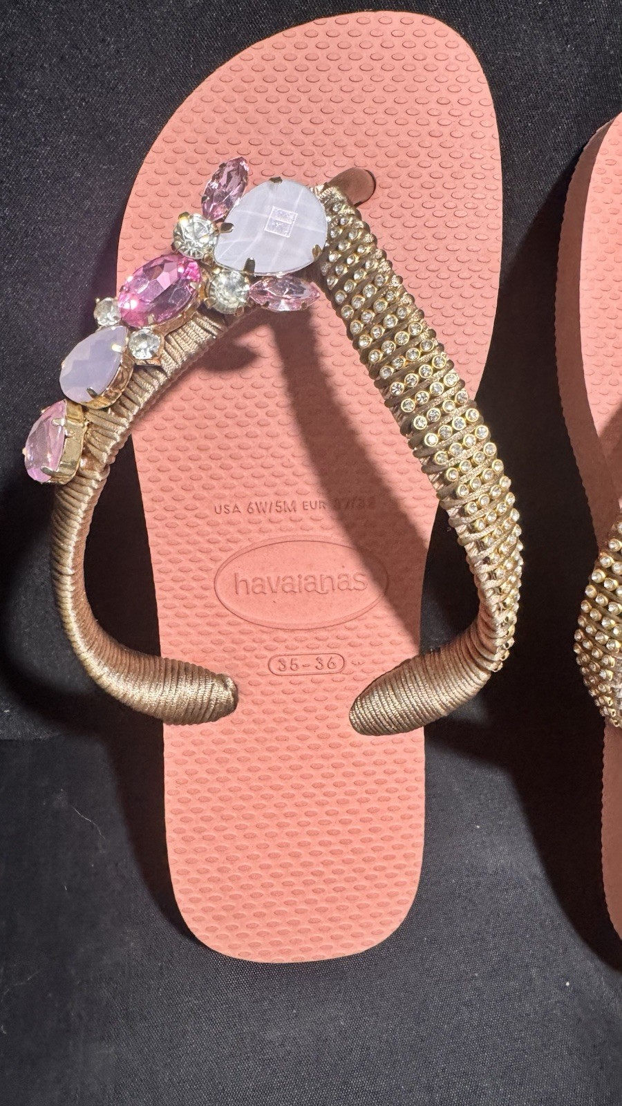 Havaianas Flip Flop size 6 BR 33-34 Pink Brazilian Flag New no tag