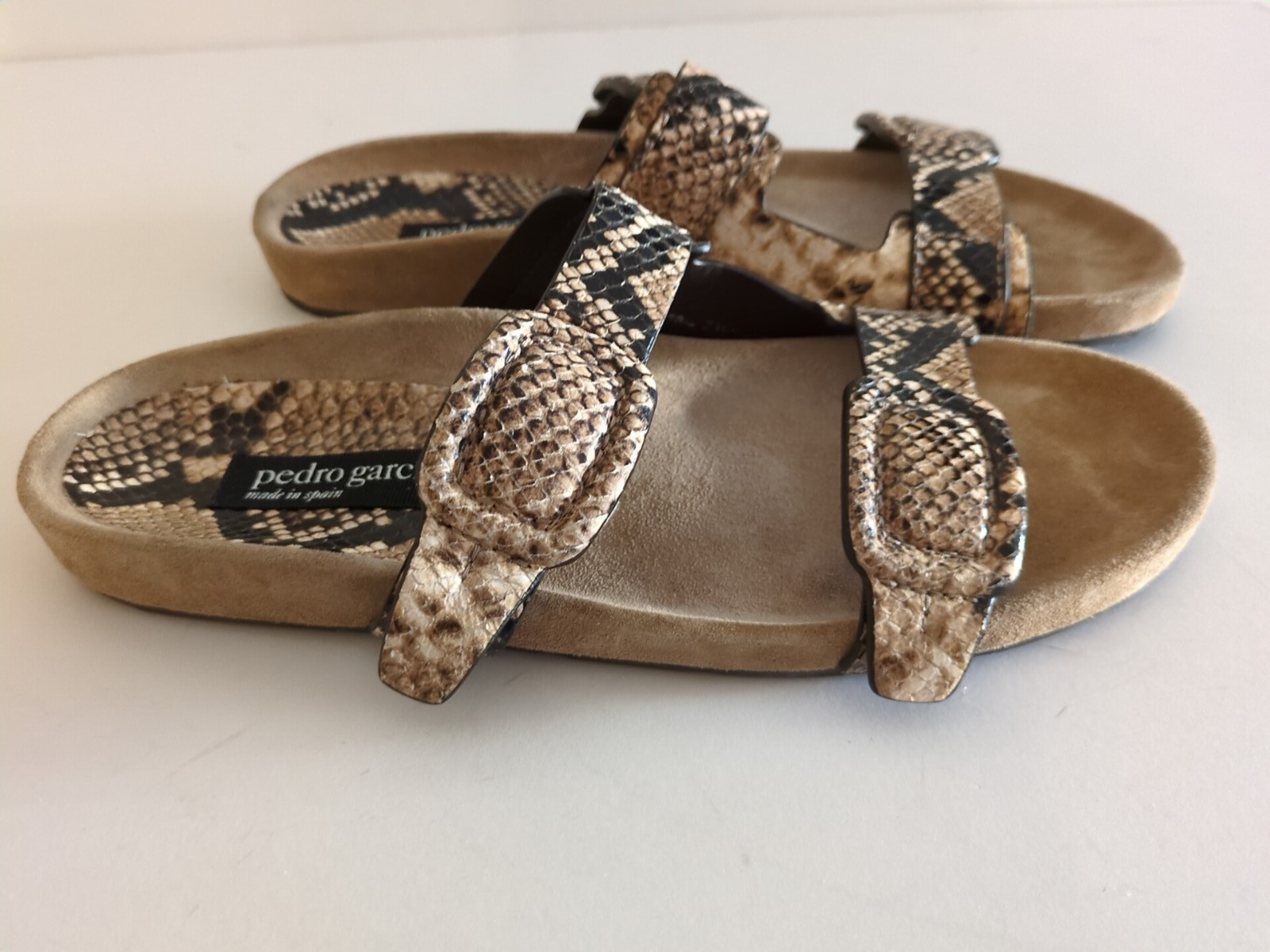 NEW! PEDRO GARCIA Arielle Snake Slide Sandal Size 39.5 (9.5 US) (KS3)