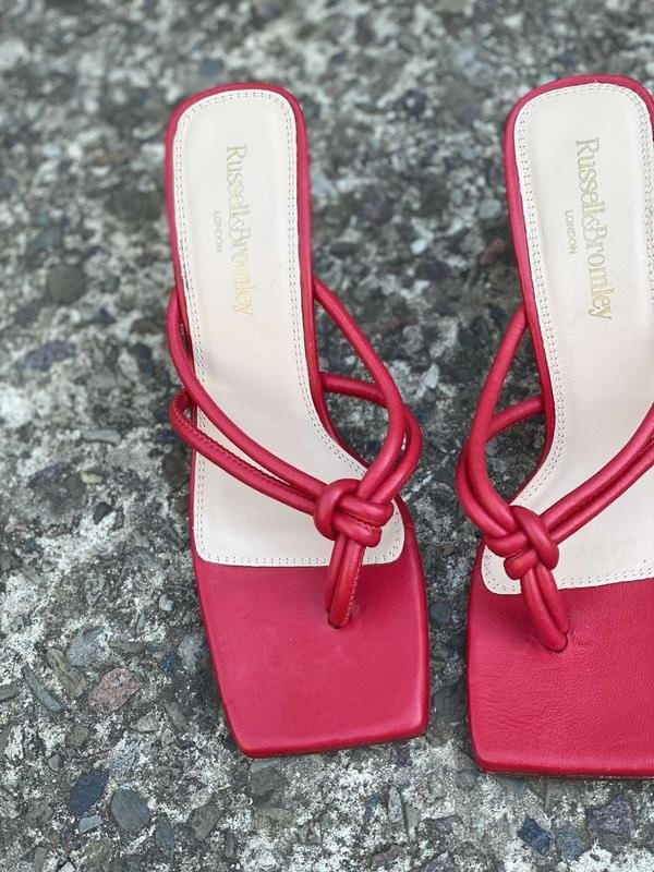 Women Russell & Bromley Loafers Red Leather 37.5