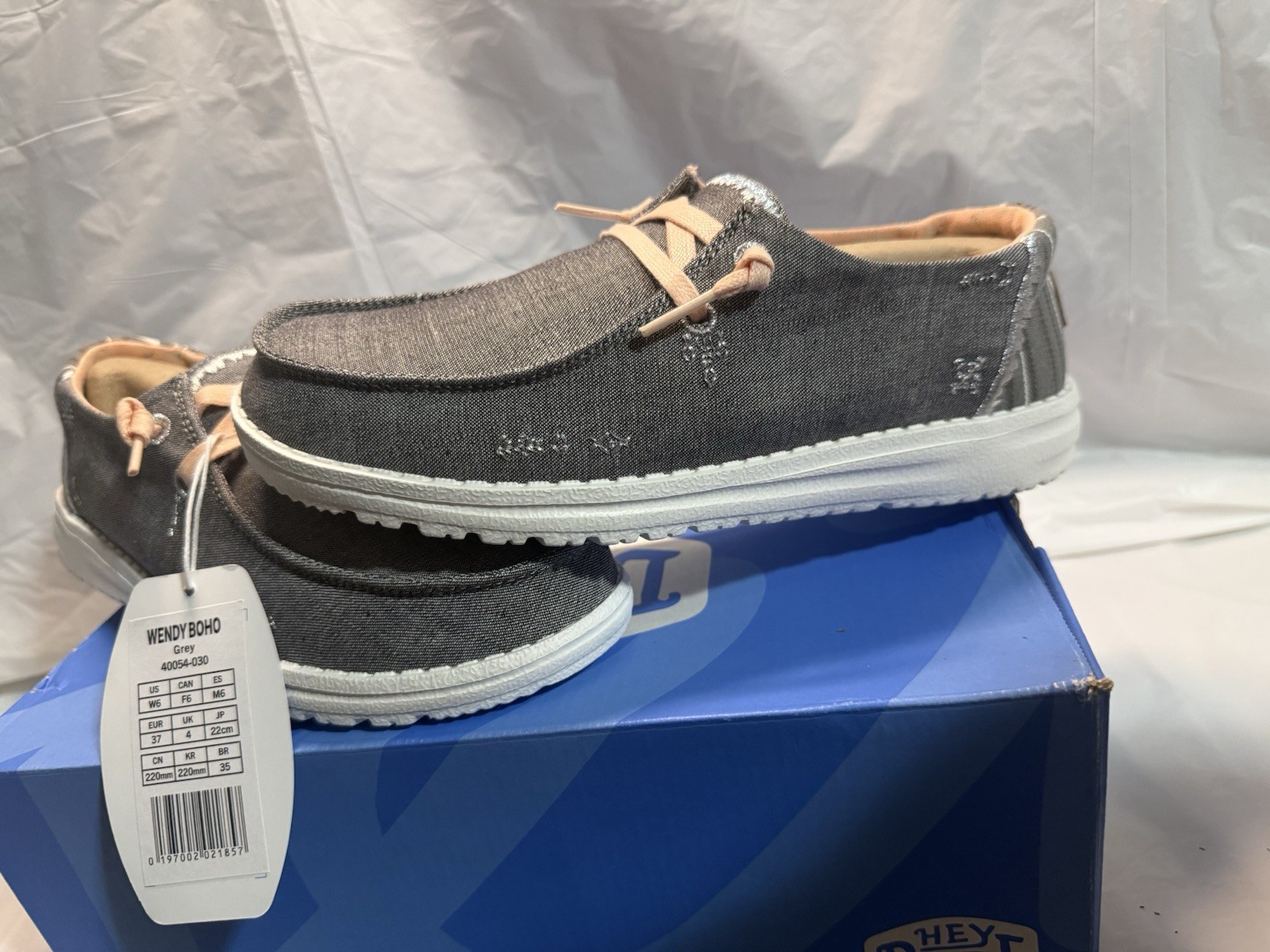 Hey Dude Wendy Boho Women’s Gray Slip-On Casual Shoes US 6 EU 37 UK 4