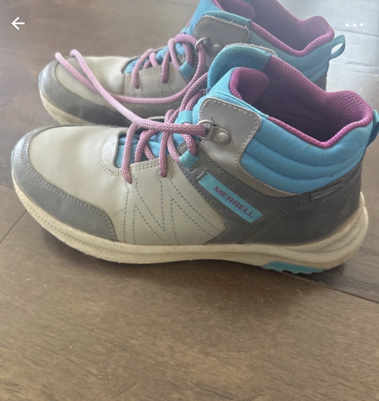 Merrell Women’s Mid Top Lace-Up Athletic Sneakers Colorblock Gray Blue Purple