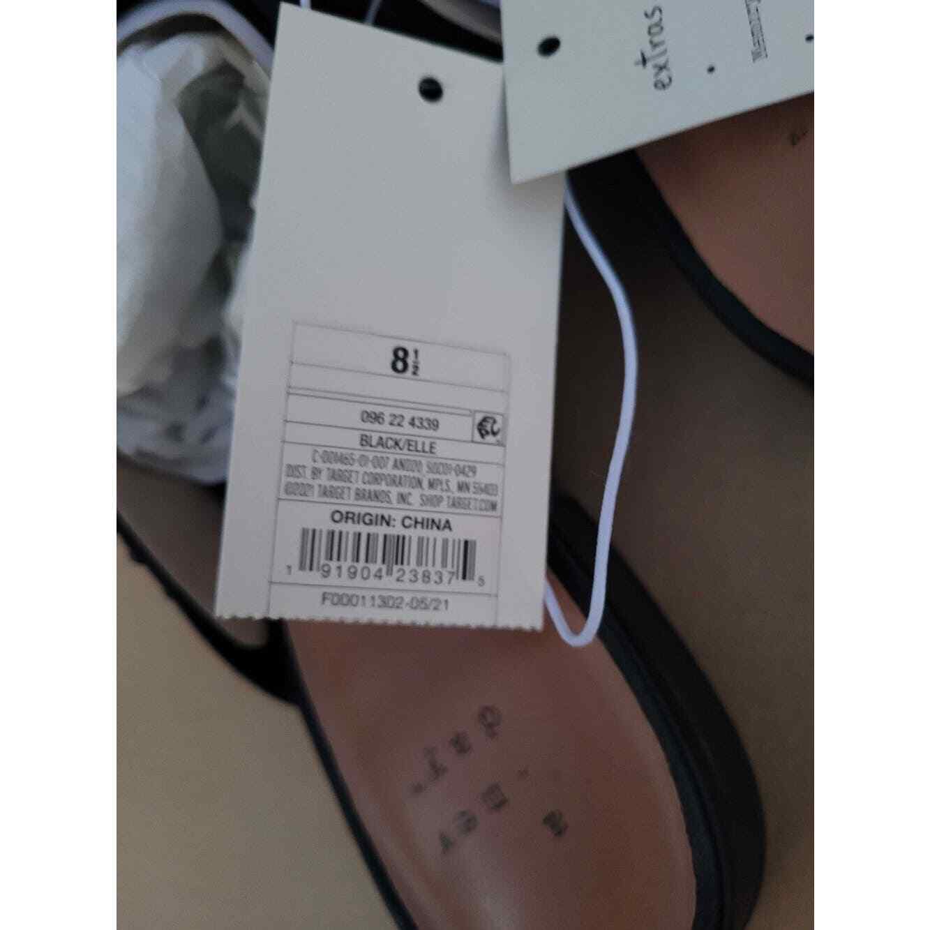 A New Day, Black Elle Flats and Slip Ons, Size 8-1/2 (8.5) + Free Shipping